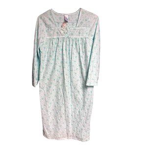 Flannel Night Gown Classic Elements Sears Womens Small New Grannycore Floral
